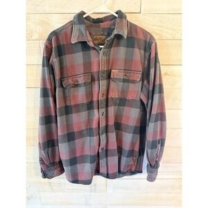 Orvis Heavy Flannel Plaid Shacket Shirt Jacket W /Pockets Men's Medium